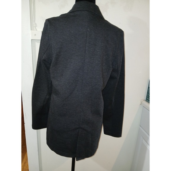 Garnet Hill Charcoal Gray Knit Blazer Jacket Women's Size 8 Single Button - Picture 3 of 5